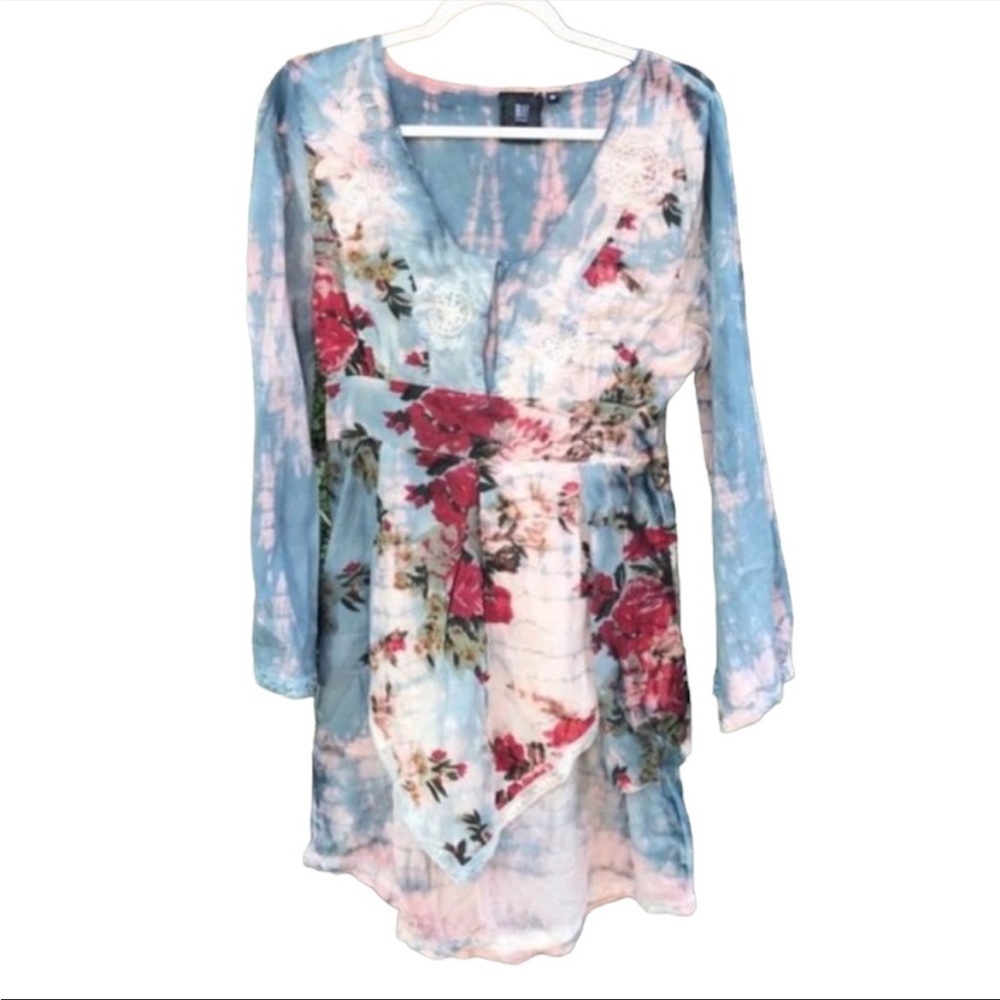 RU Apparel Bohemian Style Floral Print Dress Size M